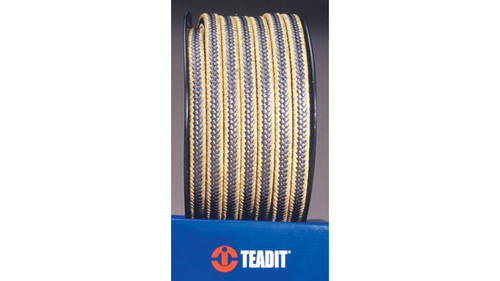 Teadit Style 2017 Expanded PTFE, Graphite, with Aramid Corners Packing,  Width: 1/4 (0.25) Inches (6.35mm), Quantity by Weight: 25 lb. (11.25Kg.) Spool, Part Number: 2017.250x25