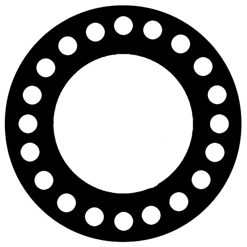 7000 Style Grafoil Full Face Gasket For Pipe Size: 14(14) Inches (35.56Cm), Thickness: 1/8(0.125) Inches (0.3175Cm), Pressure: 300# (psi). Part Number: CFF7000.1400.125.300