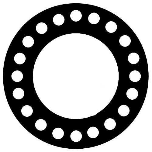7000T Style Grafoil Full Face Gasket For Pipe Size: 14(14) Inches (35.56Cm), Thickness: 1/8(0.125) Inches (0.3175Cm), Pressure: 300# (psi). Part Number: CFF7000T.1400.125.300