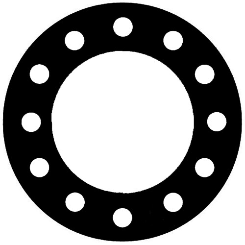CFF7106.600.125.300 - 7106 Neoprene Rubber 60 Durometer Full Face Gasket 6" Pipe Size,  1/8" Thick, 300# (Min Qty: 2)