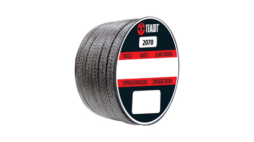 Teadit Style 2070 EGK Yarn, Expanded PTFE-Graphite/Aramid Yarn Packing,  Width: 7/16 (0.4375) Inches (1Cm 1.1125mm), Quantity by Weight: 1 lb. (0.45Kg.) Spool, Part Number: 2070.437x1