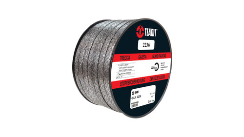 Teadit Style 2236 Graphite Foil with Inconel Wire Jacket Packing,  Width: 1 (1) Inches (2Cm 5.4mm), Quantity by Weight: 25 lb. (11.25Kg.) Spool, Part Number: 2236.100X25