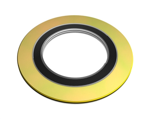 304 Spiral Wound Gasket, 304SS Windings with Flexible Graphite Filler, For 14" Pipe, Pressure Tolerance, 150#, Yellow Band with Grey Stripes Part Number: 900014304GR150