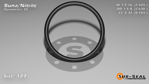 O-Ring, Black BUNA/NBR Nitrile Size: 219, Durometer: 70 Nominal