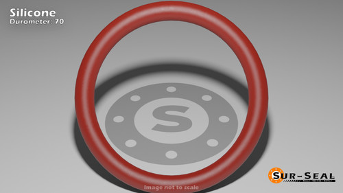 O-Ring, Orange Vinyl Methyl Silicone Size: 255, Durometer: 70 Nominal Dimensions: Inner Diameter: 5 14/23(5.609) Inches (14.24686Cm), Outer Diameter: 5 55/62(5.887) Inches (14.95298Cm), Cross Section: 5/36(0.139) Inches (3.53mm) Part Number: ORSIL255