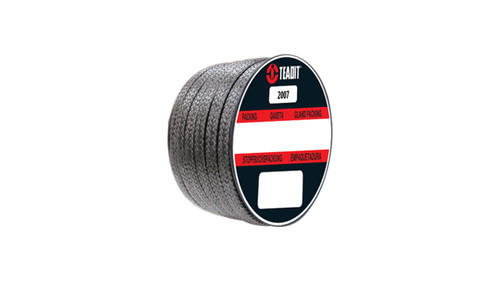 Teadit Style 2007 Braided Packing, Expanded PTFE, Graphite Packing,  Width: 1/8 (0.125) Inches (3.175mm), Quantity by Weight: 5 lb. (2.25Kg.) Spool, Part Number: 2007.125x5