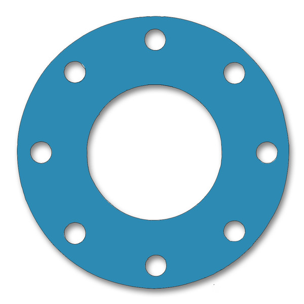 Teadit, NSF-61 SAN 1082, Full Face Gasket, Pipe Size: 5(5) Inches (12.7Cm), Thickness: 1/32(0.03125) Inches (0.79375mm), Pressure: 150# (psi), Inner Diameter: 5 9/16(5.5625)Inches (14.12875Cm), Outer Diameter: 10(10)Inches (25.4Cm), With 8 - 7/8(0.875) (2.2225Cm) Bolt Holes, Part Number: CFF1082.5IN.031.150