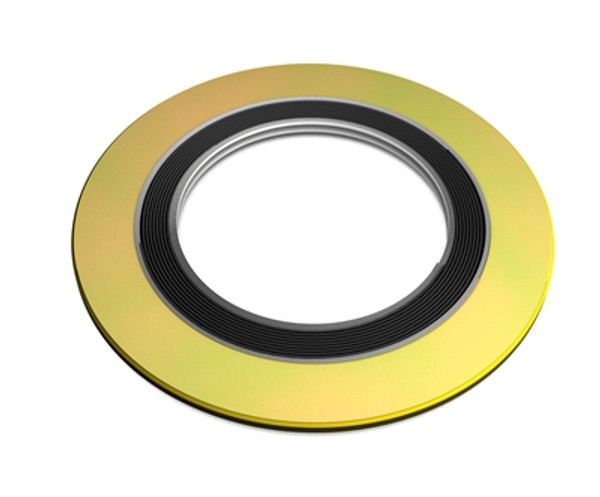 304 Spiral Wound Gasket, 304SS Windings with Flexible Graphite Filler, For 12" Pipe, Pressure Tolerance, 300#, Yellow Band with Grey Stripes Part Number: 900012304GR300