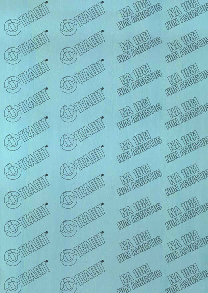 Teadit Style NA1081 Blue Compressed Non-Asbestos NBR Gasket Sheet, Dimensions: Length: 59 Inches (149.86Cm), Width: 63 Inches (160.02Cm), Thickness: 1/16(0.0625) Inches (0.15875Cm) Part Number: NA1081.06259x63
