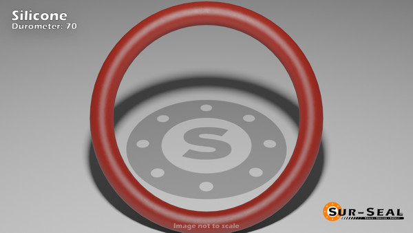 O-Ring, Orange Vinyl Methyl Silicone Size: 333, Durometer: 70 Nominal Dimensions: Inner Diameter: 2 19/40(2.475) Inches (6.2865Cm), Outer Diameter: 2 17/19(2.895) Inches (7.3533Cm), Cross Section: 17/81(0.21) Inches (5.33mm) Part Number: ORSIL333