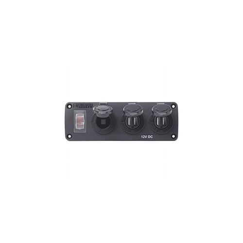 Marine Accessory Panel with 2 USB Ports and 12V Socket - View 5