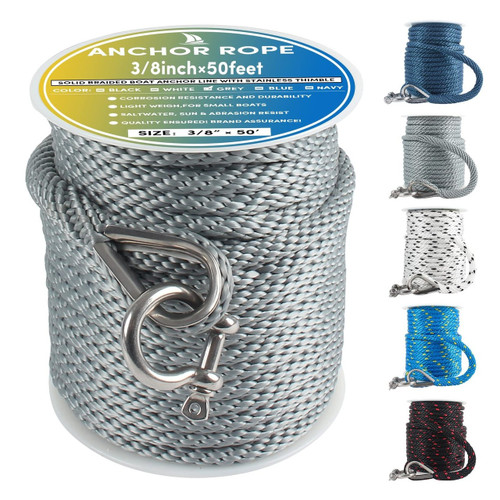 1/2" x 150' Anchor Line with 10' 1/4" G4 Chain & 5/16" Shackle - View 5