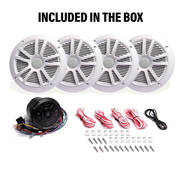 Marine Radio Gauge with Four 6.5" Dual Cone Speakers - View 5