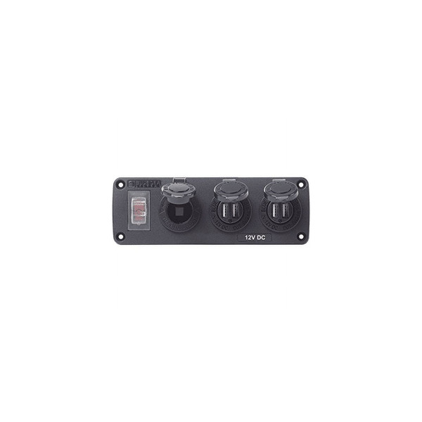 Marine Accessory Panel with 2 USB Ports and 12V Socket - View 5