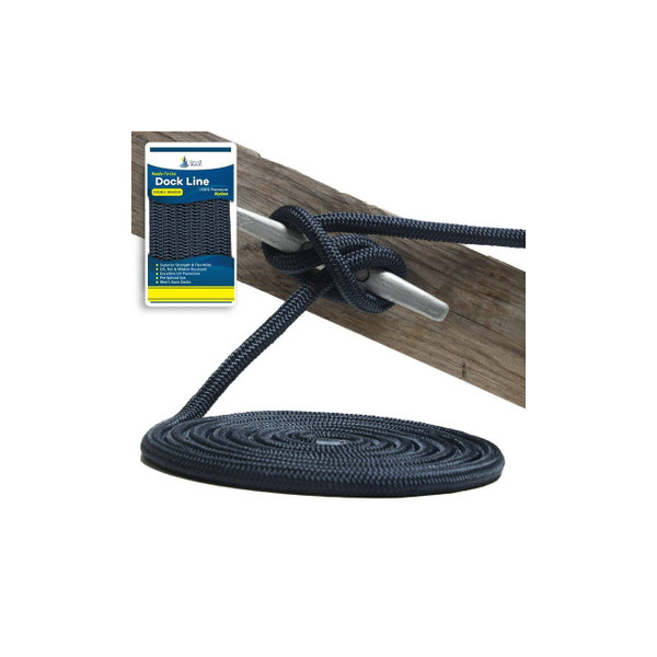 Double Braid Dock Line (1/2" x 20', Gold/White) - View 5