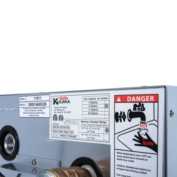 6 Gallon 120V Marine Water Heater (Front/Back Mount) - View 5