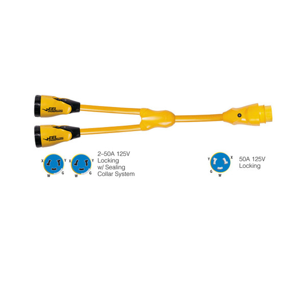 Eel Y 50A 125/250V Male to Dual 30A Female Shore Power Adapter - View 5