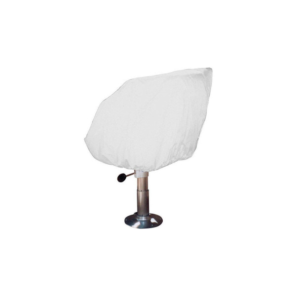 White Vinyl Helm/Bucket Seat Cover - View 4