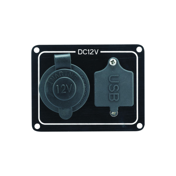 12V Marine Power Socket with Cover (Stainless Steel) - View 5