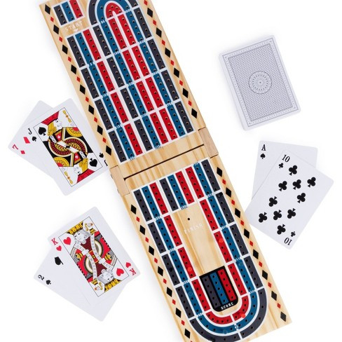 Solid Wood Cribbage 3Track Red Castle Games