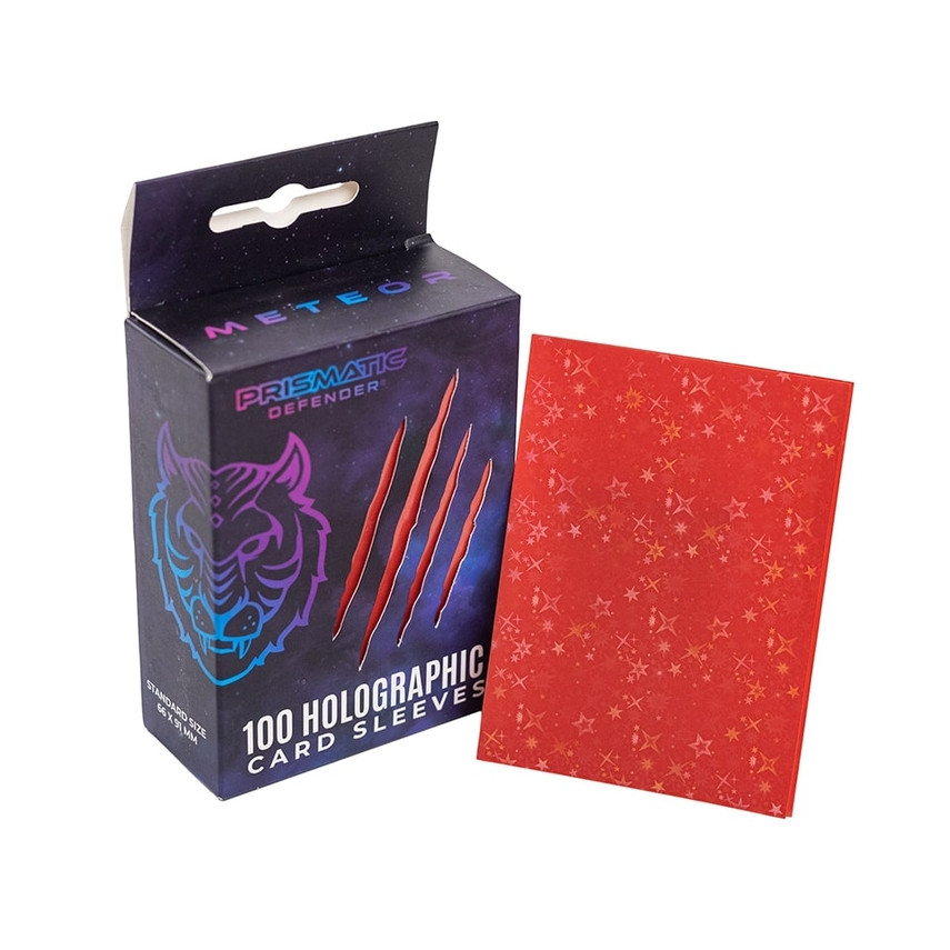 Holographic Card Sleeves 100ct Starfield Meteor (red) - Red Castle Games
