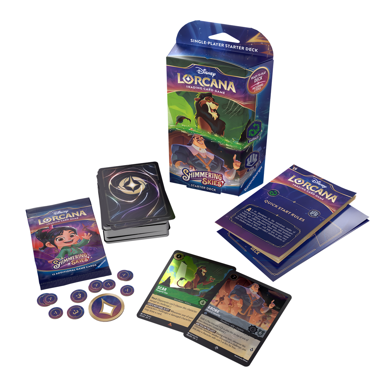 Disney Lorcana Shimmering Skies Scar & Kronk Starter Deck - Red Castle Games