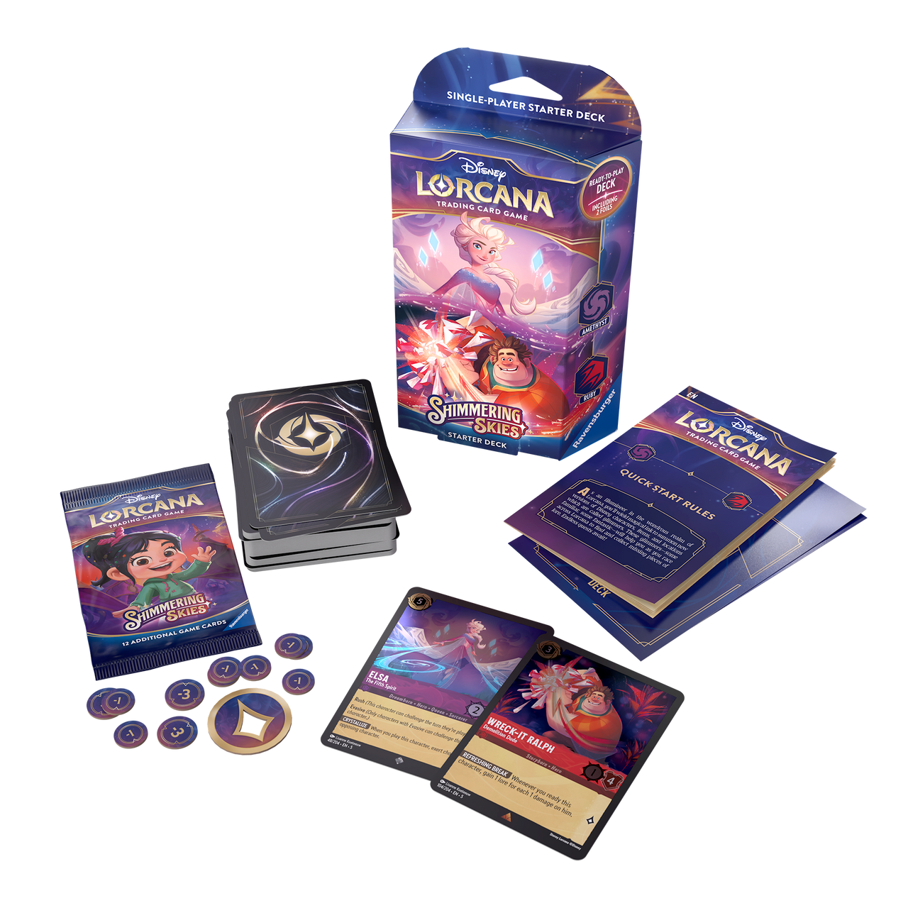 lorcana elsa starter deck Disney Lorcana: Shimmering Starter Deck (Emerald & Steel) SHIPS SEALED