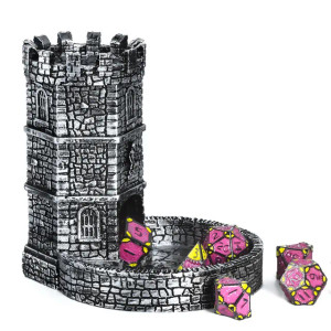 Retro Castle Dice Tower Grey