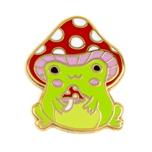 Mushroom Frog Enamel Pin