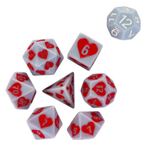 Poly Resin Heart Gray/Red