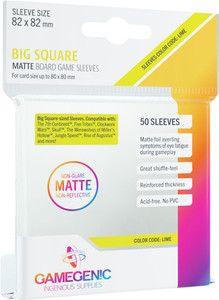 82mm x 82mm 50ct Big Square Matte Sleeves Lime Gamegenic