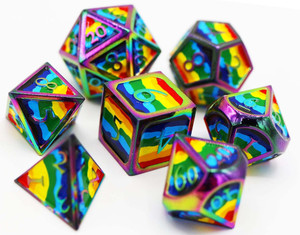 Rainbow Pride Metal Dice Set