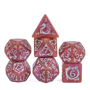 Poly Pink Clouds Dragon Pattern Dice