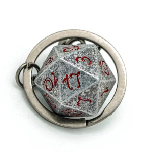 Black & Red D20 Keychain