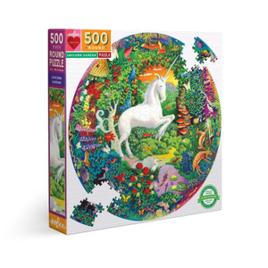 500 Pc Unicorn Garden Round Puzzle