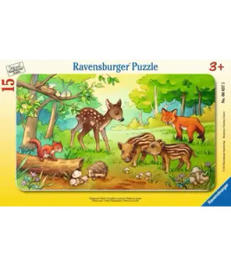15pc Frame Puzzle - Baby Animals in the Meadow