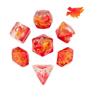 Red Dragon Head RPG Dice Set