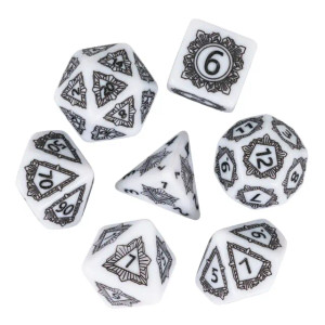 Frame Pattern White RPG Dice Set