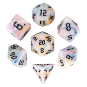 Colorful Swirl Translucent RPG Dice Set