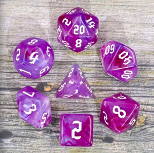 Violet Swirls Dice Poly 7ct