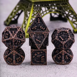 Ancient Call Copper Metal Dice Poly 7ct