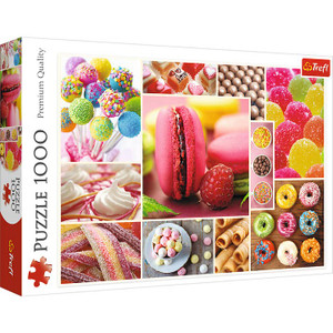 1000pc Candy, Collage, Sweets, Macaroons, Donuts