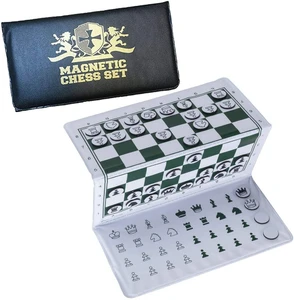 Chess Magentic Travel Pocket Mini Gold Logo