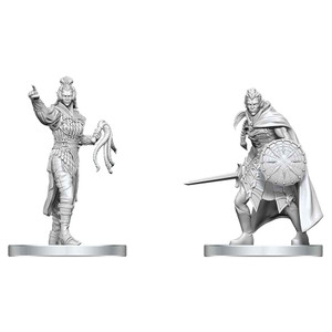 Unpainted NPC Drow Elite Warrior & Drow Priestess of Lolth NM 90893