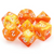 Lemon Yellow + Orange Poly Dice Set