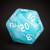Blue Jade (White) 7ct RPG Dice Set