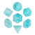 Blue Jade (White) 7ct RPG Dice Set