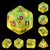Lemon Yellow Aurora Glitter Dice Poly 7ct