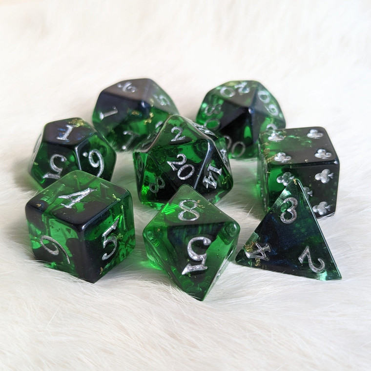 Poly Shadow Forest 8pc Dice Set