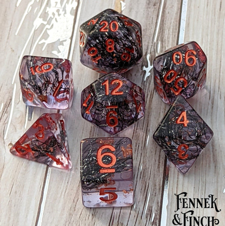 Poly Hollow One 7pc Dice Set